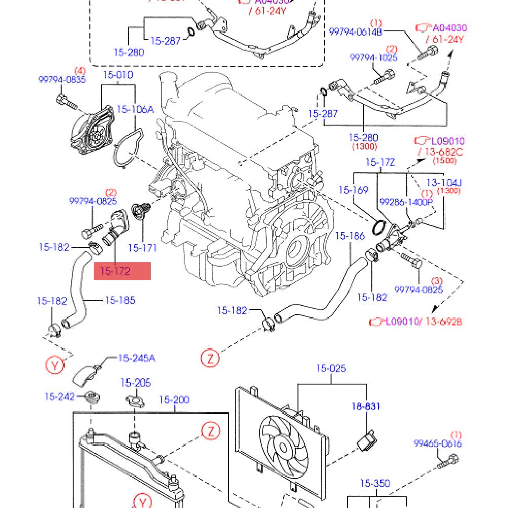 ZJ3715172 ZJ37-15-172 thermostat cover aluminium For Ford Fiesta MK6 Mazda thermostat housing cooler